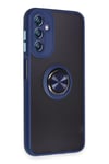 Mey İthalat®  Samsung Galaxy A14 4G Kılıf Montreal Yüzüklü Silikon Kapak - Lacivert