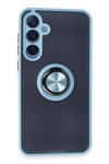 Mey İthalat®  Samsung Galaxy A15 4G Kılıf Montreal Yüzüklü Silikon Kapak - Buz Mavi