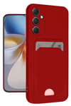 Mey İthalat®  Samsung Galaxy A16 5G Kılıf Kelvin Kartvizitli Silikon - Kırmızı
