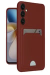 Mey İthalat®  Samsung Galaxy A16 5G Kılıf Kelvin Kartvizitli Silikon - Bordo