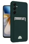 Mey İthalat®  Samsung Galaxy A16 5G Kılıf Kelvin Kartvizitli Silikon - Koyu Yeşil