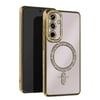 Mey İthalat®  Samsung Galaxy A17 5G Joke Simli Magneticsafe Kılıf - Gold