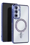 Mey İthalat®  Samsung Galaxy A17 5G Joke Simli Magneticsafe Kılıf - Mavi