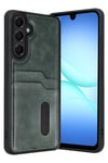Mey İthalat®  Samsung Galaxy A17 5G Sara Kartvizitli Deri Kılıf - Yeşil
