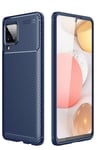 Mey İthalat®  Samsung Galaxy A22 Kılıf Auto Focus Karbon Kapak - Lacivert