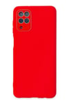 Mey İthalat®  Samsung Galaxy A22 Kılıf Lansman Glass Kapak - Kırmızı