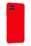 Mey İthalat®  Samsung Galaxy A22 Kılıf Lansman Glass Kapak - Kırmızı