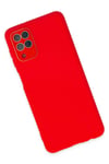 Mey İthalat®  Samsung Galaxy A22 Kılıf Lansman Glass Kapak - Kırmızı