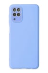 Mey İthalat®  Samsung Galaxy A22 Kılıf Lansman Glass Kapak - Mavi
