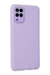 Mey İthalat®  Samsung Galaxy A22 Kılıf Lansman Glass Kapak - Lila