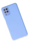Mey İthalat®  Samsung Galaxy A22 Kılıf Lansman Glass Kapak - Mavi