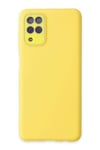 Mey İthalat®  Samsung Galaxy A22 Kılıf Lansman Glass Kapak - Sarı