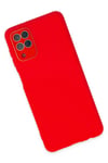 Mey İthalat®  Samsung Galaxy A22 Kılıf Lansman Glass Kapak - Kırmızı