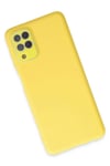 Mey İthalat®  Samsung Galaxy A22 Kılıf Lansman Glass Kapak - Sarı