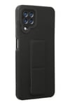 Mey İthalat®  Samsung Galaxy A22 Kılıf Mega Standlı Silikon - Siyah