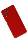 Mey İthalat®  Samsung Galaxy A22 Kılıf Nano içi Kadife Silikon - Kırmızı