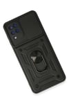 Mey İthalat®  Samsung Galaxy A22 Kılıf Pars Lens Yüzüklü Silikon - Siyah