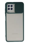 Mey İthalat®  Samsung Galaxy A22 Kılıf Palm Buzlu Kamera Sürgülü Silikon - Yeşil