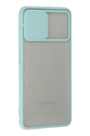 Mey İthalat®  Samsung Galaxy A22 Kılıf Palm Buzlu Kamera Sürgülü Silikon - Turkuaz