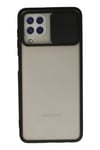 Mey İthalat®  Samsung Galaxy A22 Kılıf Palm Buzlu Kamera Sürgülü Silikon - Siyah