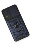 Mey İthalat®  Samsung Galaxy A22 Kılıf Pars Lens Yüzüklü Silikon - Lacivert