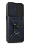 Mey İthalat®  Samsung Galaxy A22 Kılıf Pars Lens Yüzüklü Silikon - Lacivert