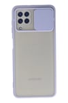 Mey İthalat®  Samsung Galaxy A22 Kılıf Palm Buzlu Kamera Sürgülü Silikon - Lila