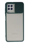 Mey İthalat®  Samsung Galaxy A22 Kılıf Palm Buzlu Kamera Sürgülü Silikon - Yeşil