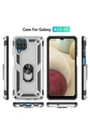 Mey İthalat®  Samsung Galaxy A22 Kılıf Sofya Yüzüklü Silikon Kapak - Gümüş
