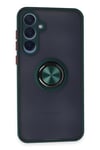 Mey İthalat®  Samsung Galaxy A25 5G Kılıf Montreal Yüzüklü Silikon Kapak - Yeşil