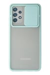 Mey İthalat®  Samsung Galaxy A32 Kılıf Palm Buzlu Kamera Sürgülü Silikon - Turkuaz