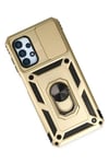 Mey İthalat®  Samsung Galaxy A33 5G Kılıf Pars Lens Yüzüklü Silikon - Gold