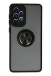 Mey İthalat®  Samsung Galaxy A33 5G Kılıf Montreal Yüzüklü Silikon Kapak - Siyah
