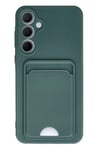 Mey İthalat®  Samsung Galaxy A35 5G Kılıf Kelvin Kartvizitli Silikon - Koyu Yeşil