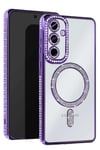 Mey İthalat®  Samsung Galaxy A36 Joke Simli Magneticsafe Kılıf - Derin Mor