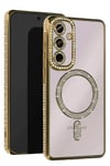 Mey İthalat®  Samsung Galaxy A36 Joke Simli Magneticsafe Kılıf - Gold