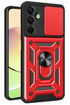Mey İthalat®  Samsung Galaxy A36 Kılıf Pars Lens Yüzüklü Silikon - Kırmızı