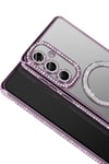 Mey İthalat®  Samsung Galaxy A37 5G Joke Simli Magneticsafe Kılıf - Derin Mor