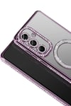 Mey İthalat®  Samsung Galaxy A37 5G Joke Simli Magneticsafe Kılıf - Derin Mor