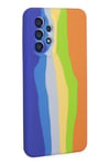 Mey İthalat®  Samsung Galaxy A53 5G Kılıf Ebruli Lansman Silikon - Mavi-Turuncu