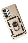 Mey İthalat®  Samsung Galaxy A53 5G Kılıf Pars Lens Yüzüklü Silikon - Gold