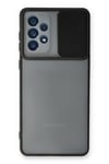 Mey İthalat®  Samsung Galaxy A53 5G Kılıf Palm Buzlu Kamera Sürgülü Silikon - Siyah