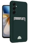Mey İthalat®  Samsung Galaxy A55 5G Kılıf Kelvin Kartvizitli Silikon - Koyu Yeşil