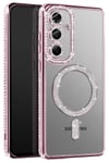 Mey İthalat®  Samsung Galaxy A57 5G Joke Simli Magneticsafe Kılıf - Pembe