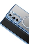 Mey İthalat®  Samsung Galaxy A57 5G Joke Simli Magneticsafe Kılıf - Mavi