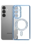 Mey İthalat®  Samsung Galaxy A57 5G Joke Simli Magneticsafe Kılıf - Mavi