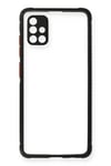 Mey İthalat®  Samsung Galaxy A71 Kılıf Miami Şeffaf Silikon - Siyah