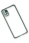 Mey İthalat®  Samsung Galaxy A71 Kılıf Miami Şeffaf Silikon - Koyu Yeşil
