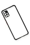 Mey İthalat®  Samsung Galaxy A71 Kılıf Miami Şeffaf Silikon - Siyah