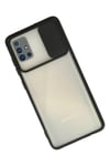 Mey İthalat®  Samsung Galaxy A71 Kılıf Palm Buzlu Kamera Sürgülü Silikon - Siyah